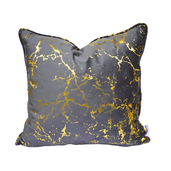 LuxGold Charcoal Velvet Scatter Cushion